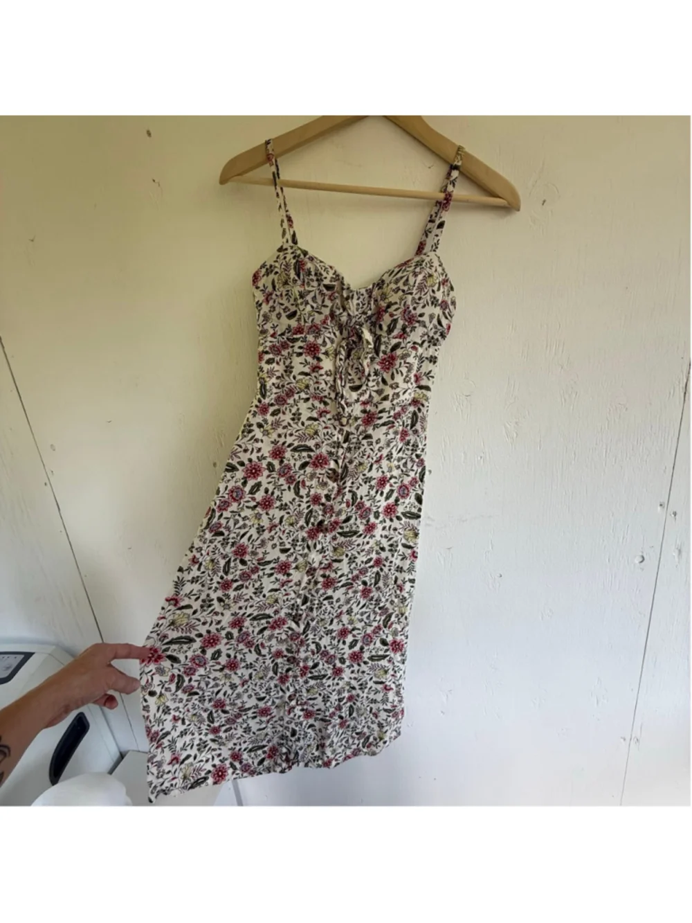 As U Wish Floral Tie-Front Midi Dress - Size S - Picture 9 of 10